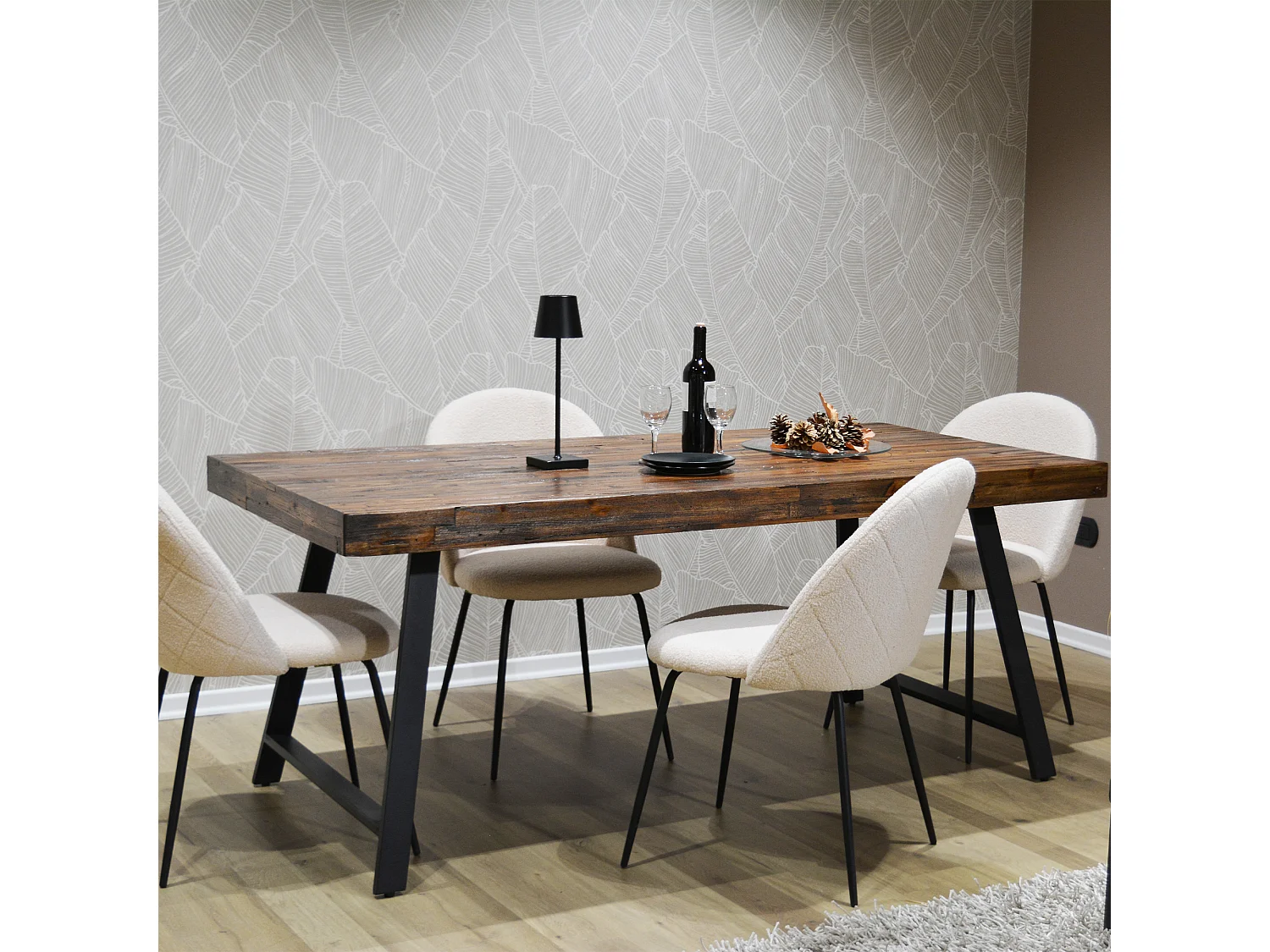 TAVOLO ARBUSTO STRONG 180*90 RUSTICO SCURO/NERO