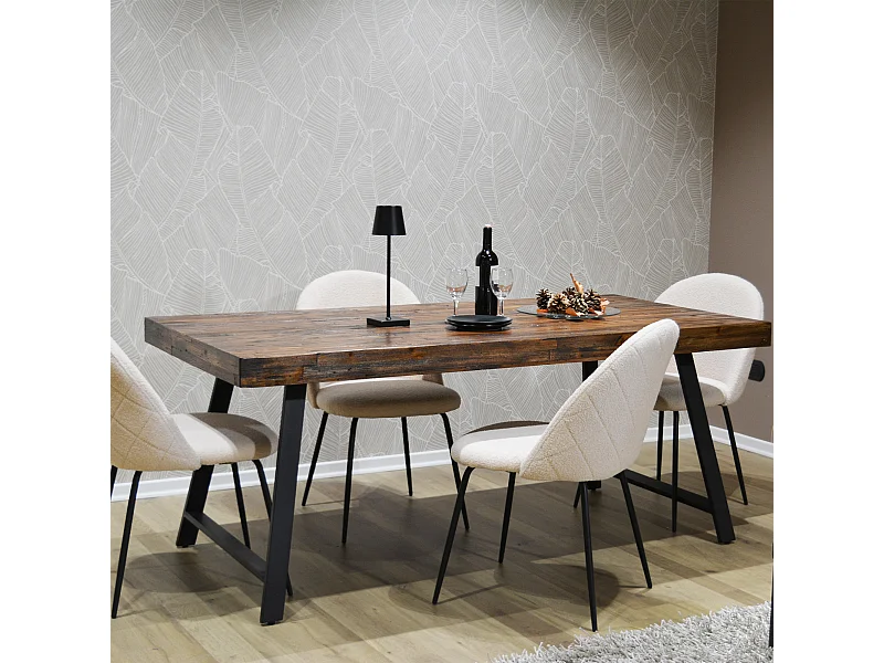 TAVOLO ARBUSTO STRONG 180*90 RUSTICO SCURO/NERO