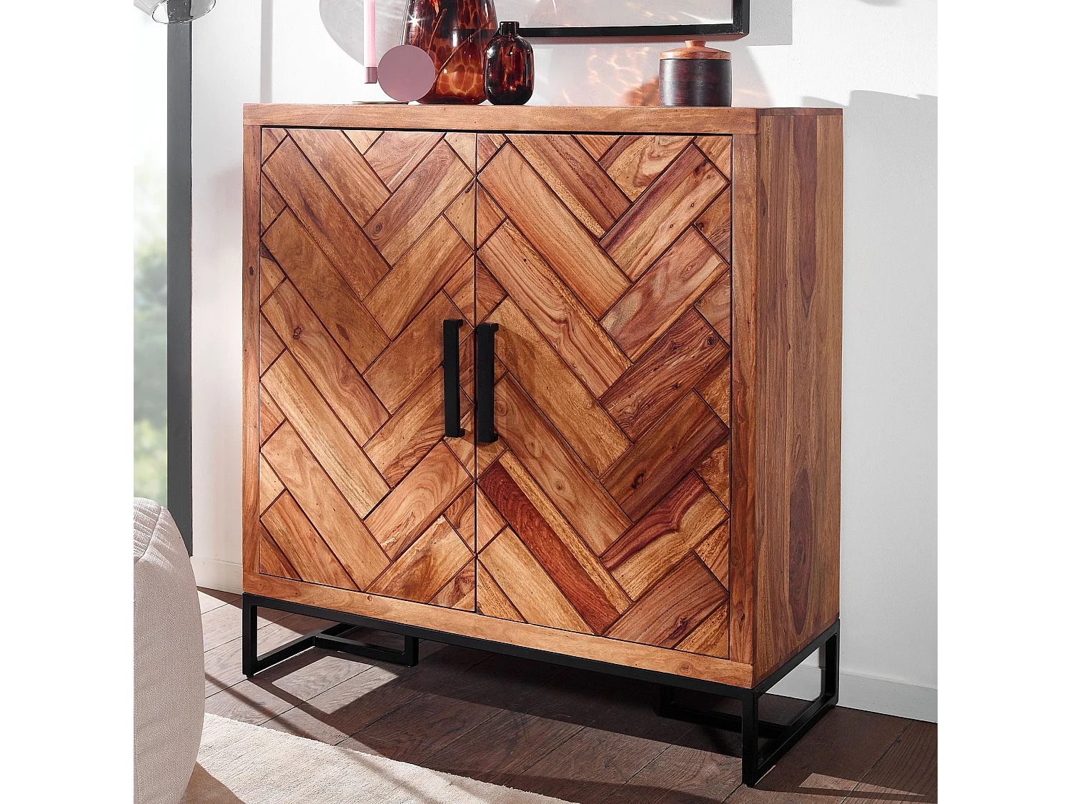 Meuble à Chaussures Bois Massif 100 cm Rangement Meuble de Entrée