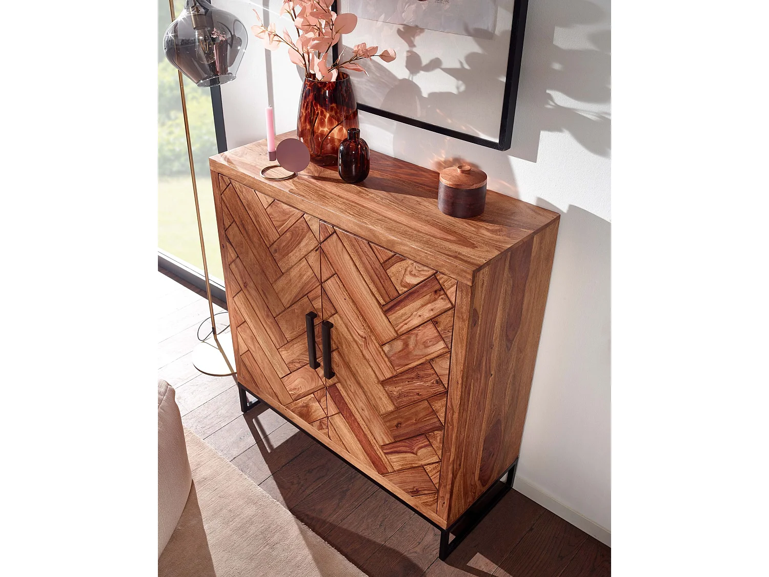 Meuble à Chaussures Bois Massif 100 cm Rangement Meuble de Entrée