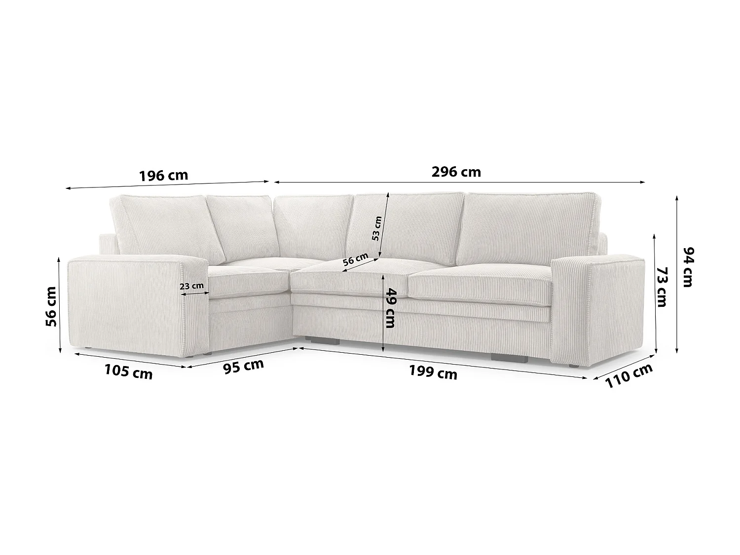 ECKSOFA Eckcouch Panten Hellgrau (Lincoln 83)