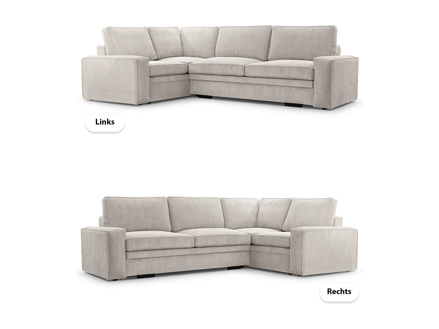 ECKSOFA Eckcouch Panten Hellgrau (Lincoln 83)