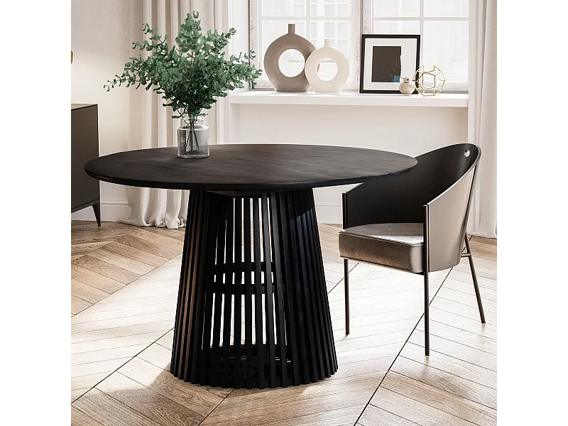 Esszimmertisch  Esstisch 120x120x77 cm Massivholz Schwarz Küchentisch