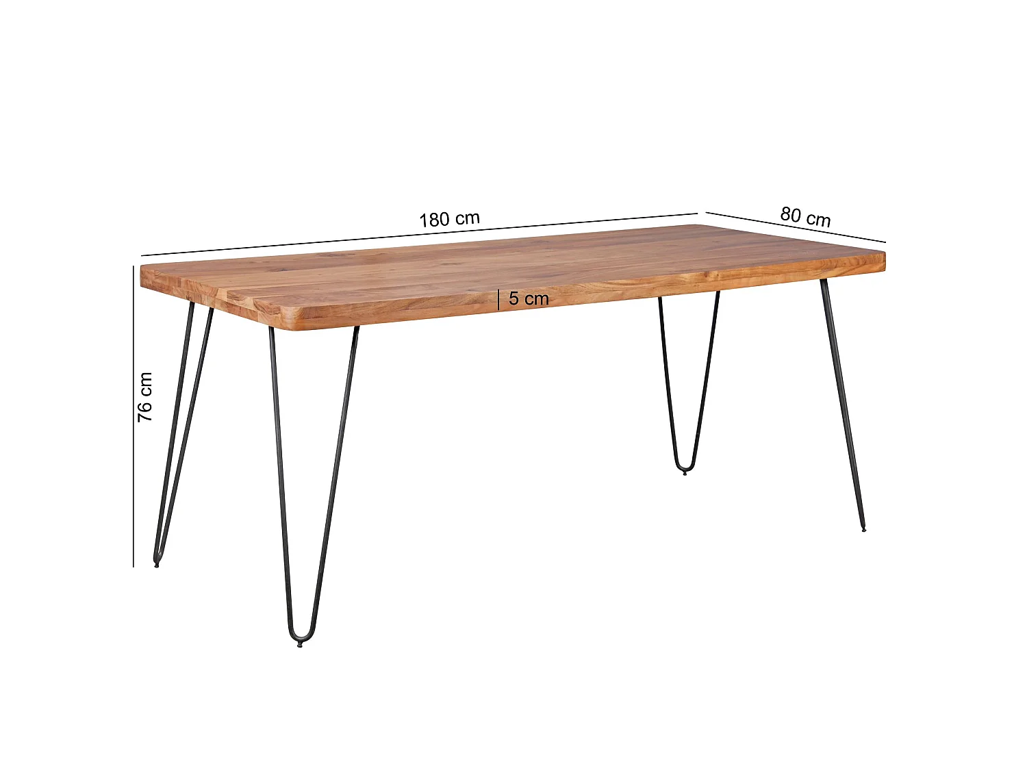 Massivholz Akazie Esstisch 180 x 80 cm Küchentisch Massiv Tisch