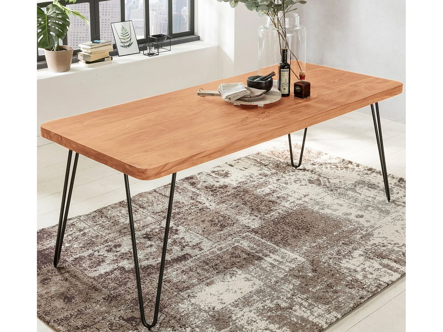 Massivholz Akazie Esstisch 180 x 80 cm Küchentisch Massiv Tisch