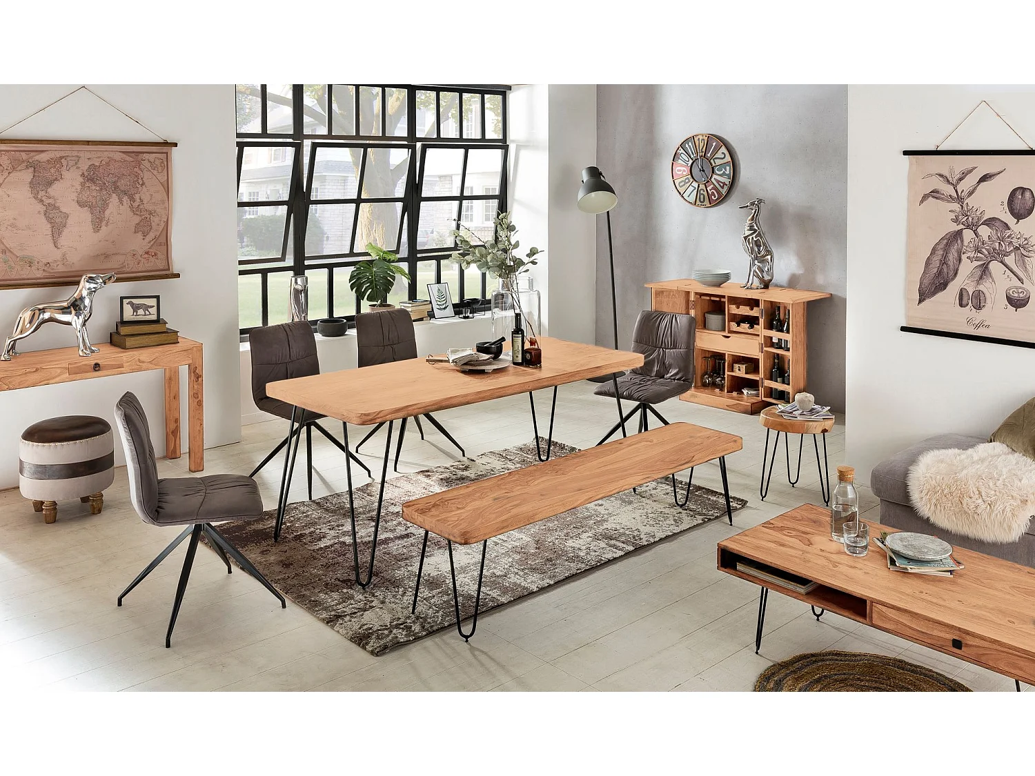 Massivholz Akazie Esstisch 180 x 80 cm Küchentisch Massiv Tisch