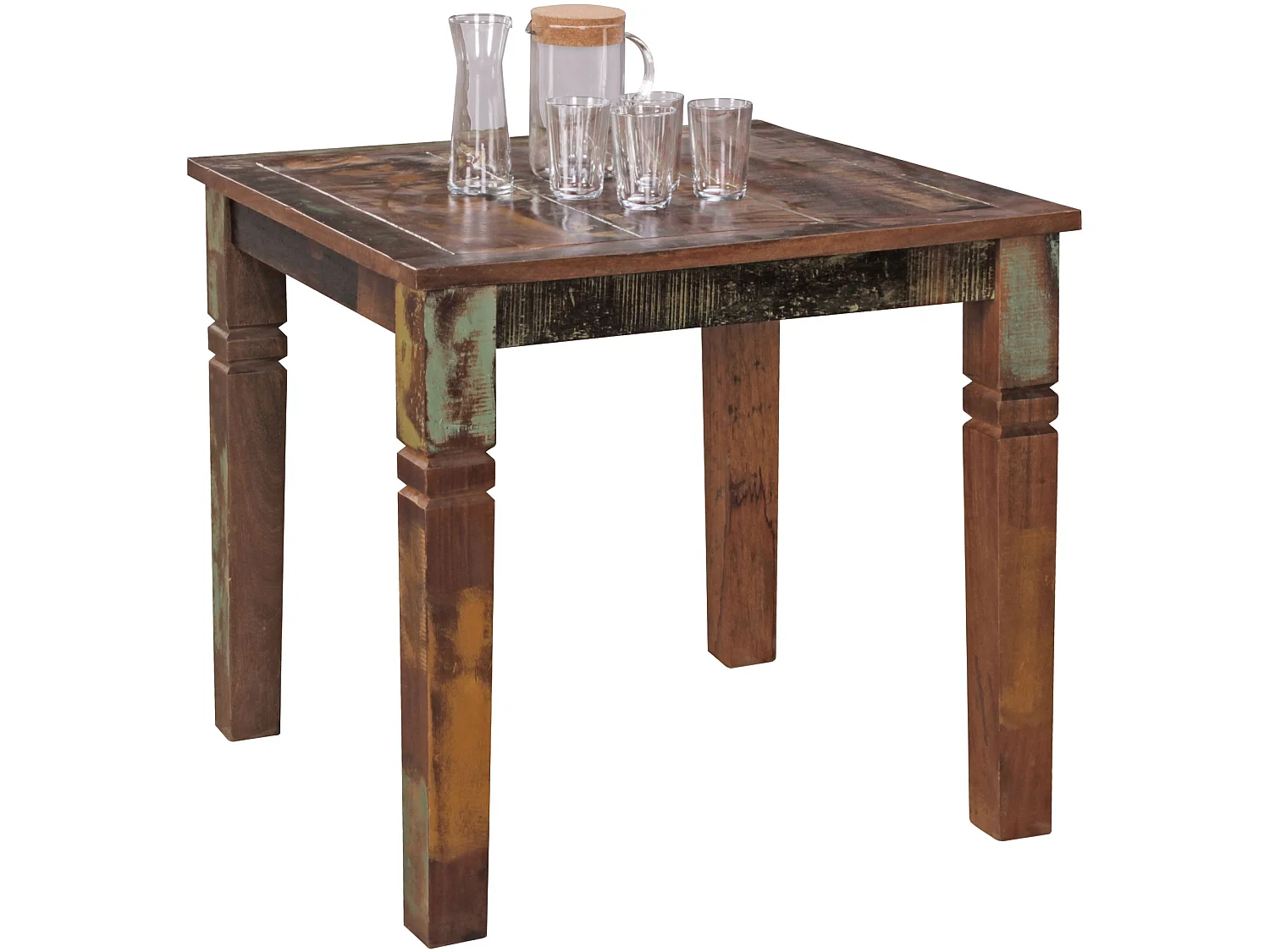 Esstisch 80 x 80 cm Esszimmertisch Shabby Tisch Bootsholz Küchentisch