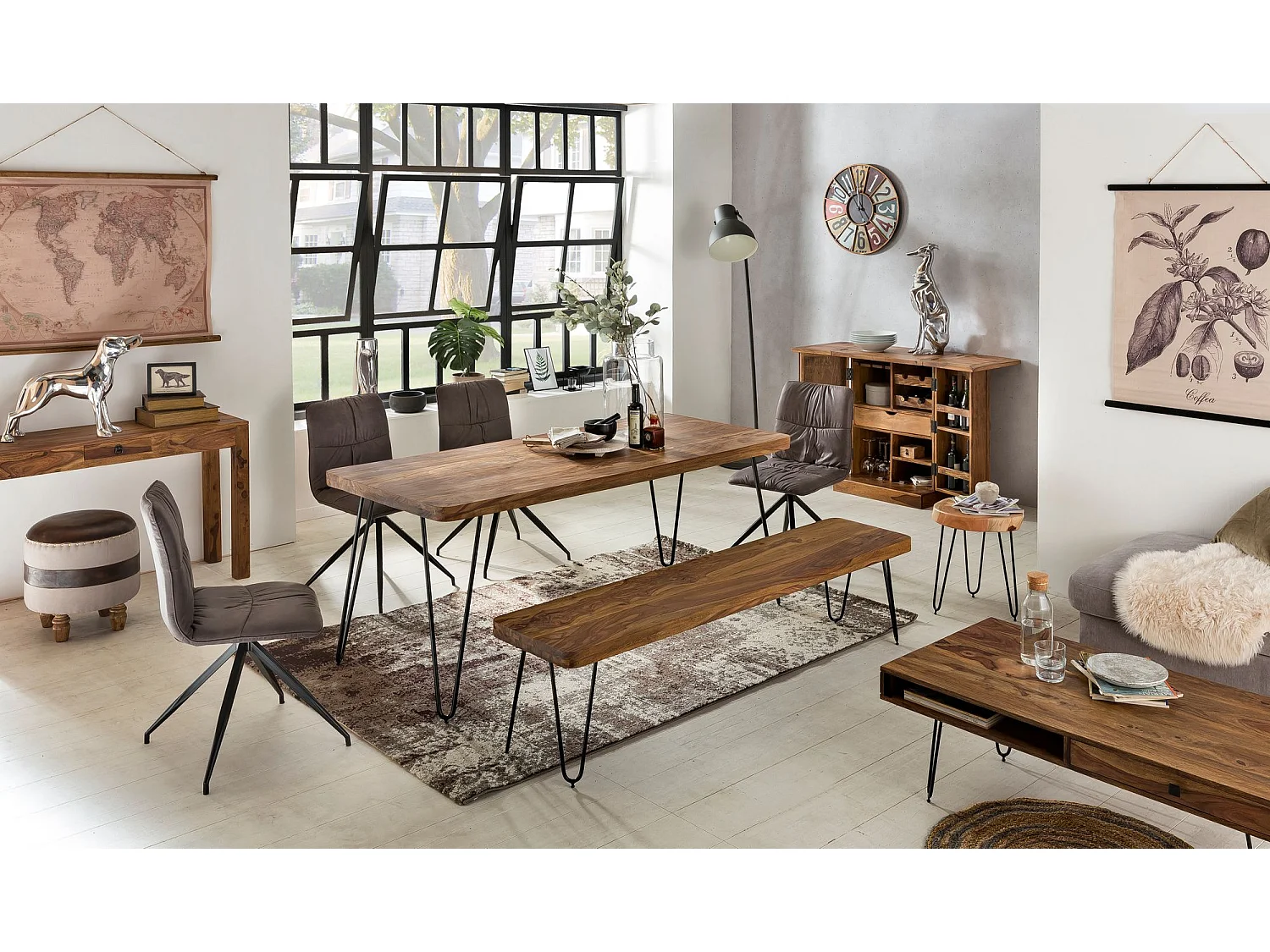 Massivholz Sheesham Esstisch 120 x 80 x 76 cm Küchentisch Massiv