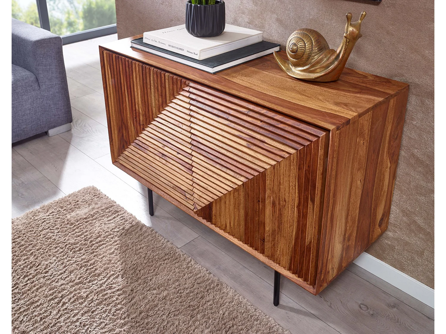 Sideboard  Kommode 100x71x40 cm Holz Massiv Anrichte Modern Standschrank
