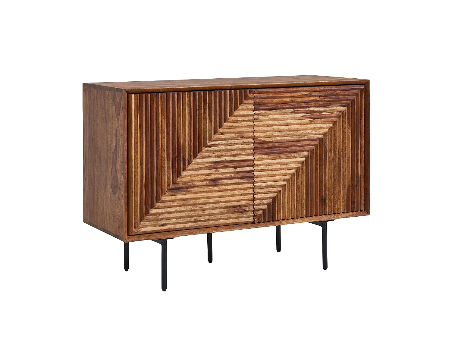 Buffet 100 cm Bois Massif Sheesham Commode Portes Armoire Moderne