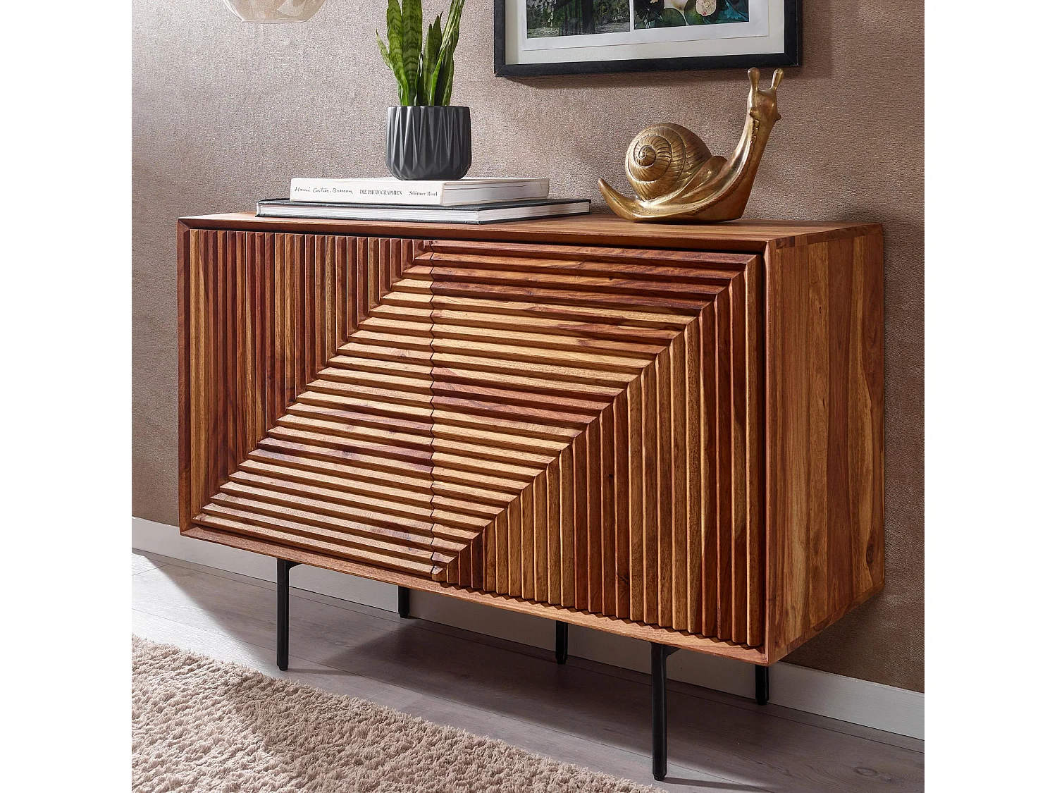 Sideboard  Kommode 100x71x40 cm Holz Massiv Anrichte Modern Standschrank