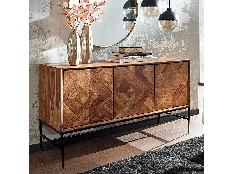 Sideboard  Kommode 123x70x45 cm Holz Massiv Anrichte Modern Standschrank