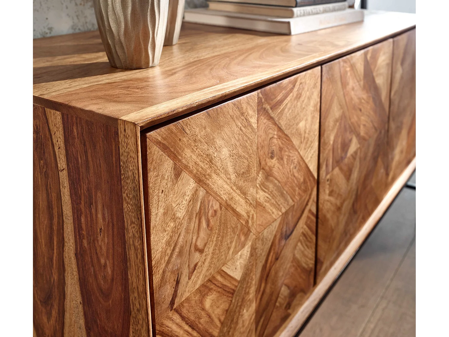 Sideboard  Kommode 123x70x45 cm Holz Massiv Anrichte Modern Standschrank