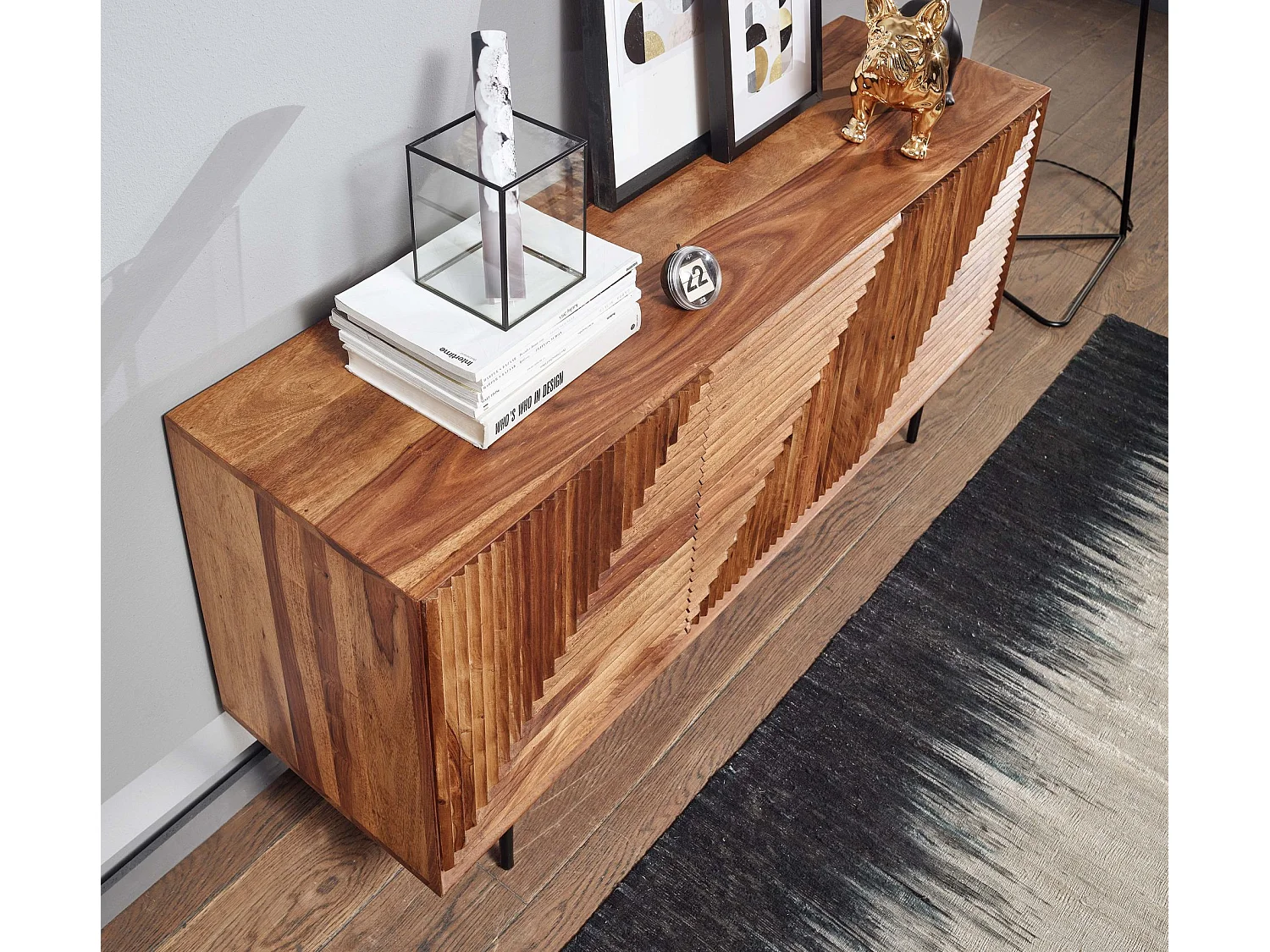 Sideboard  Kommode 148x72x40 cm Holz Massiv Anrichte Modern Standschrank