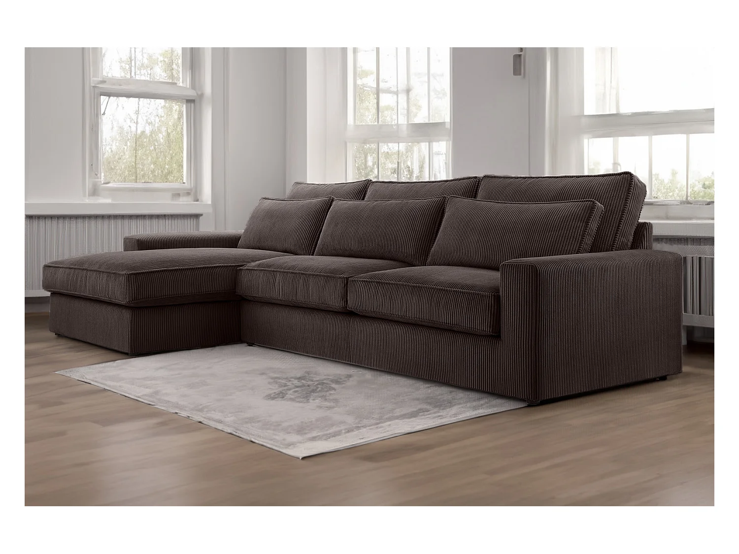 ECKSOFA Eckcouch Burla Dunkelbraun (Lincoln 29)