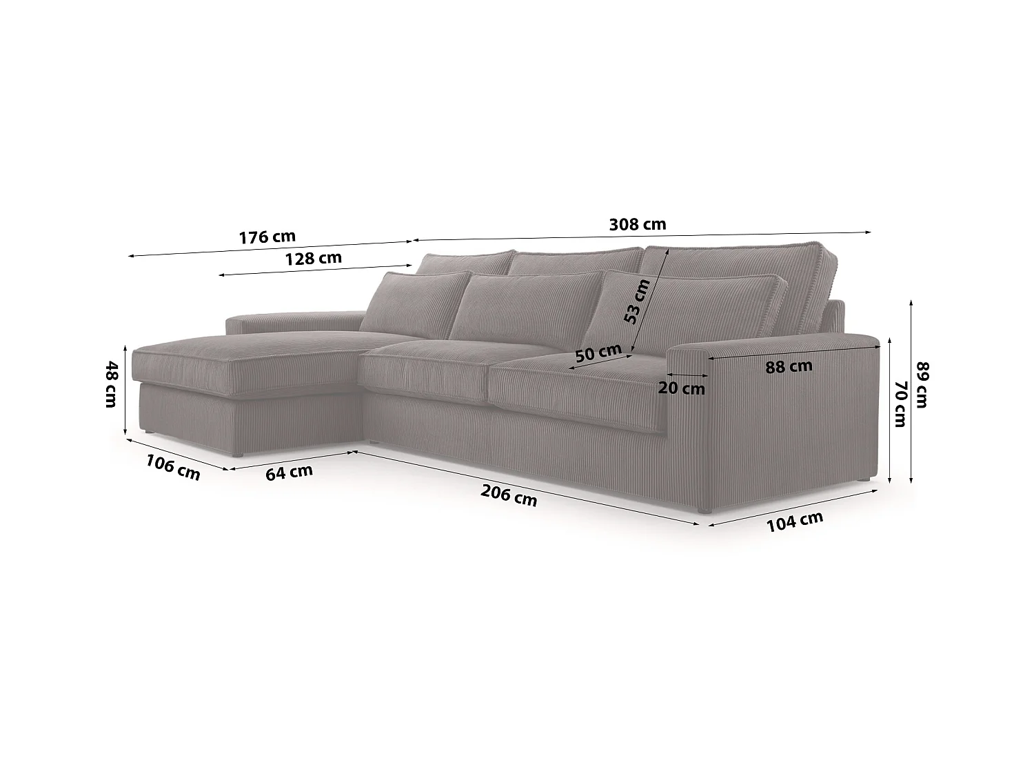 ECKSOFA Eckcouch Burla Dunkelbraun (Lincoln 29)