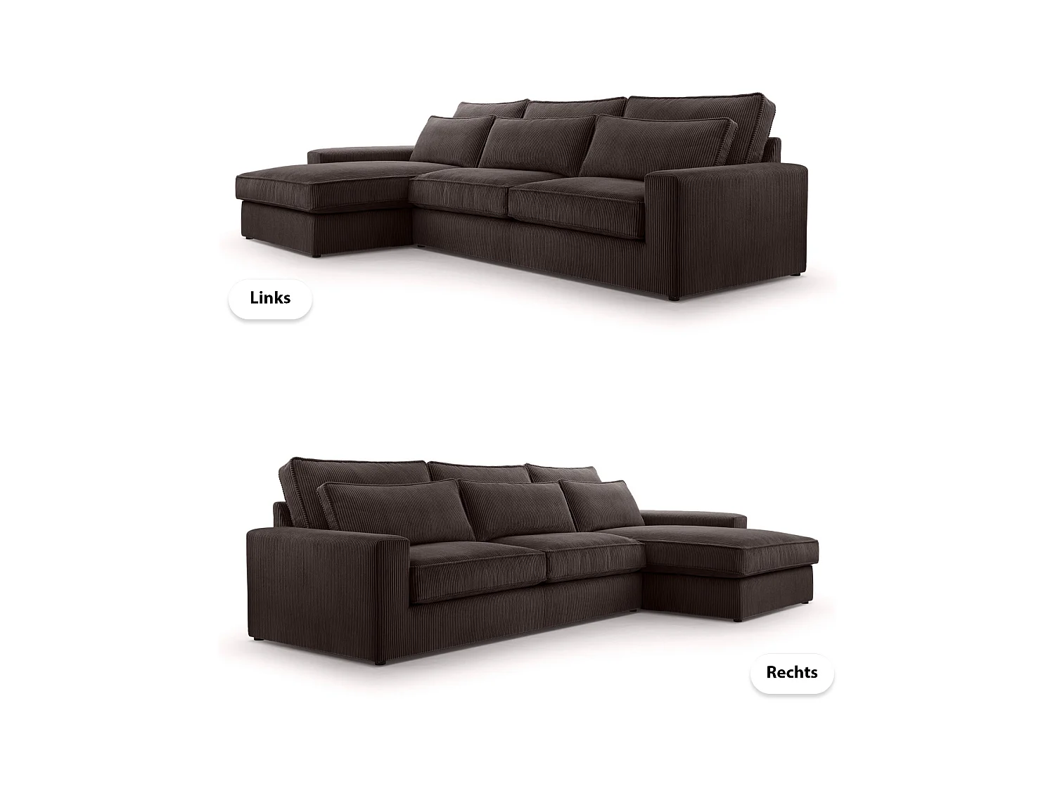 ECKSOFA Eckcouch Burla Dunkelbraun (Lincoln 29)