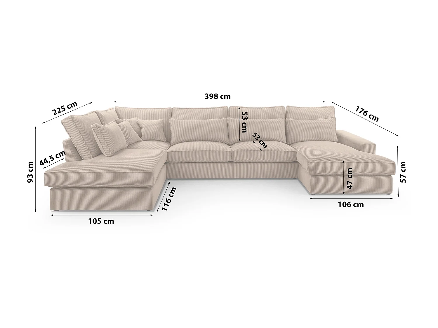ECKSOFA Eckcouch Burla U Braun (Lincoln 17)