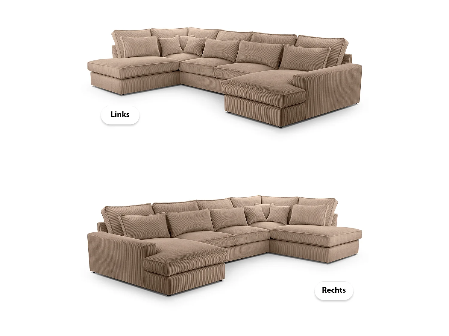 ECKSOFA Eckcouch Burla U Braun (Lincoln 17)