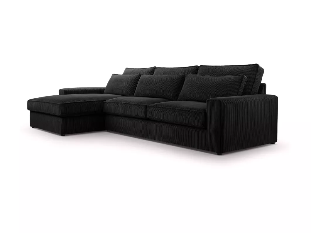 Kauf Unique ECKSOFA Eckcouch Burla Schwarz (Lincoln 100)