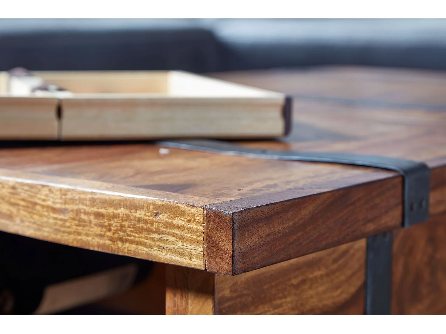 Table Basse de Salon 100 cm Table Coffre avec Porte-Bouteilles Moderne