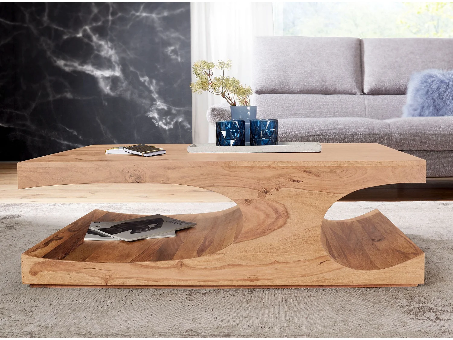 Couchtisch Massivholz 120 cm breit Wohnzimmertisch Landhaus Beistelltisch