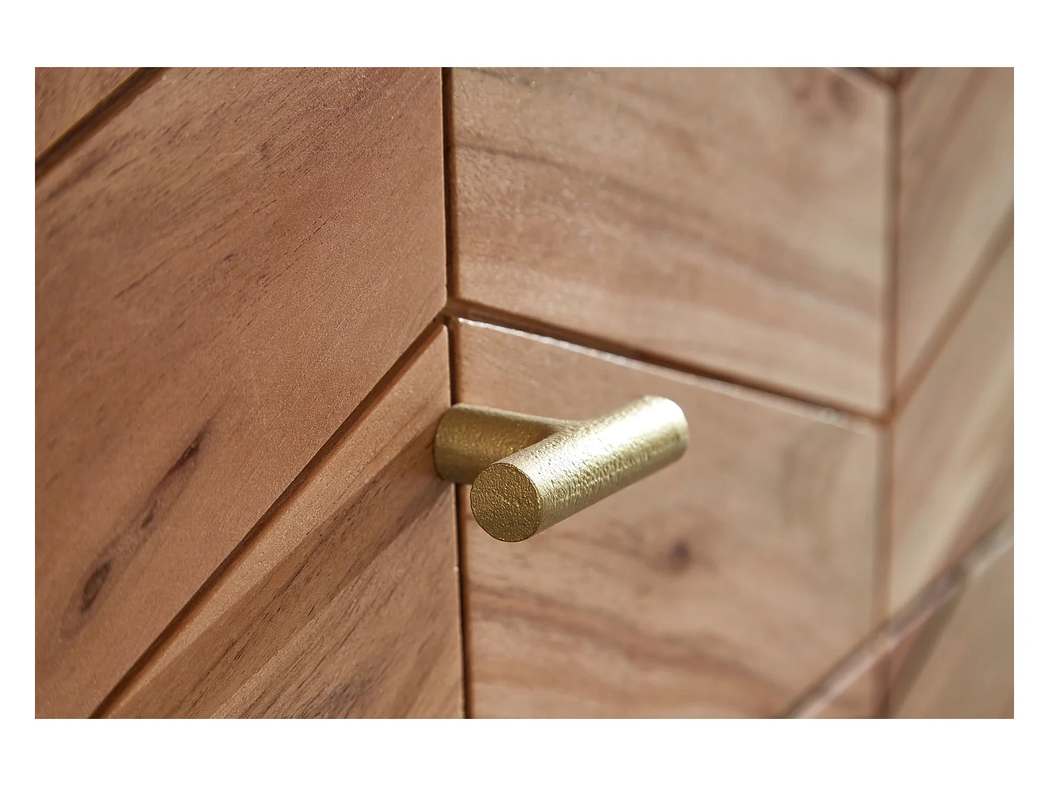 Sideboard 90x86,5x40cm Massivholz / Metall Anrichte Schubladen Kommode