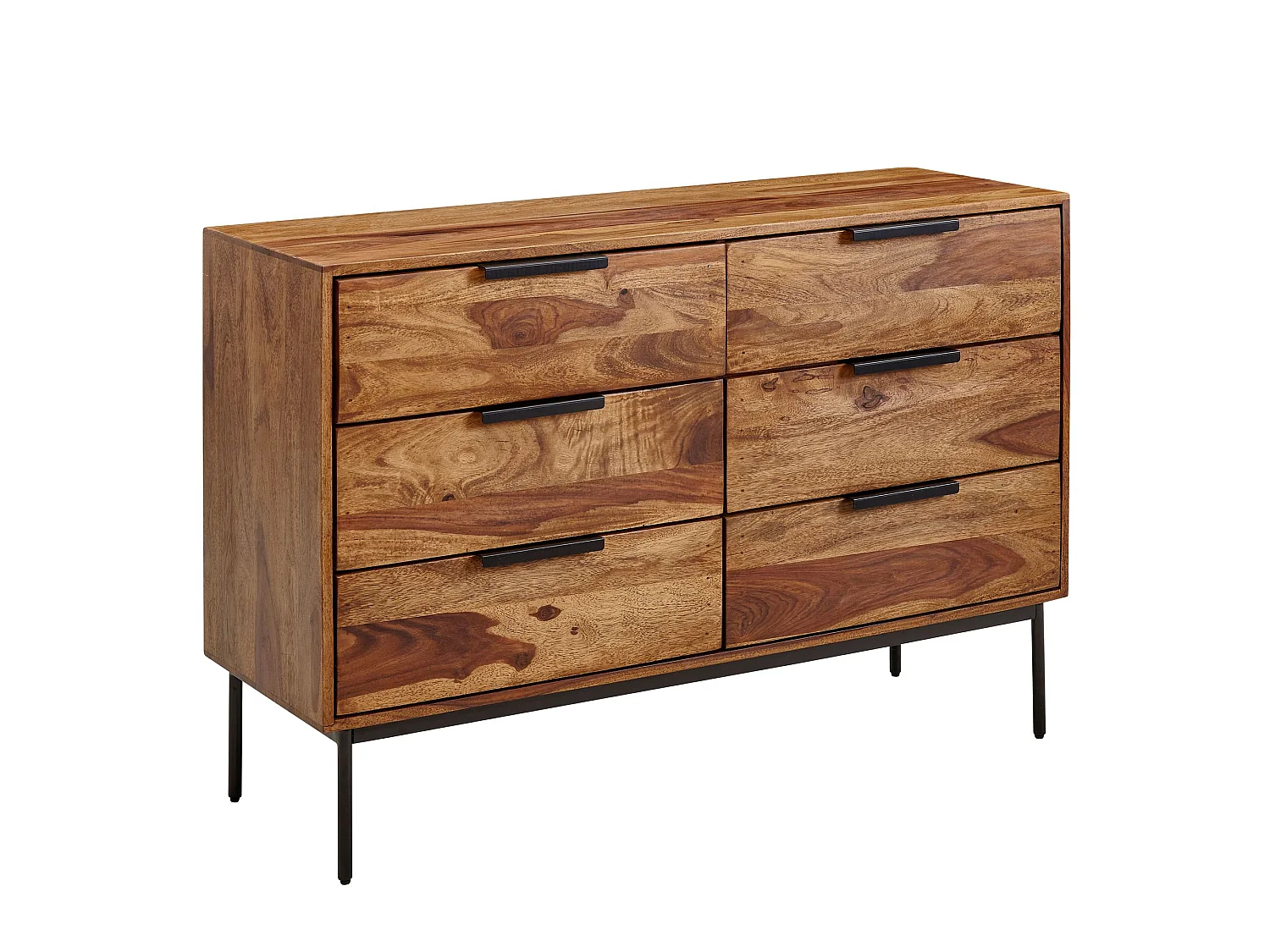Kommode  Sideboard 117x80x42 cm Holz Massiv Anrichte Schubladenkommode