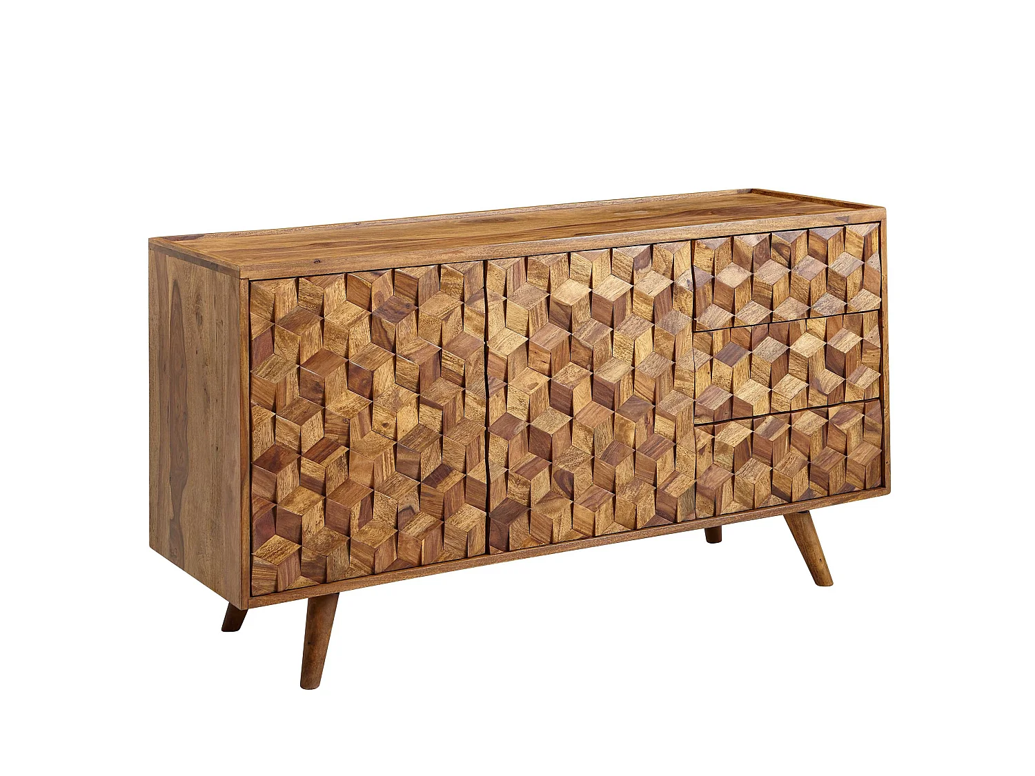 Sideboard  Kommode 138x76x45 cm Holz Massiv Anrichte Modern Standschrank
