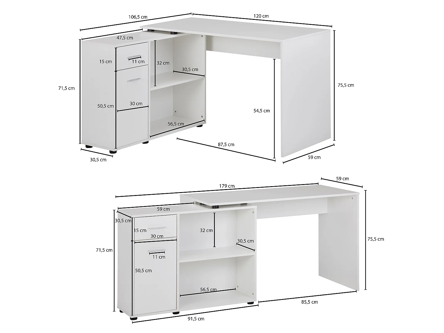 Schreibtisch Computer Eckschreibtisch Bürotisch Regal Winkel PC Tisch