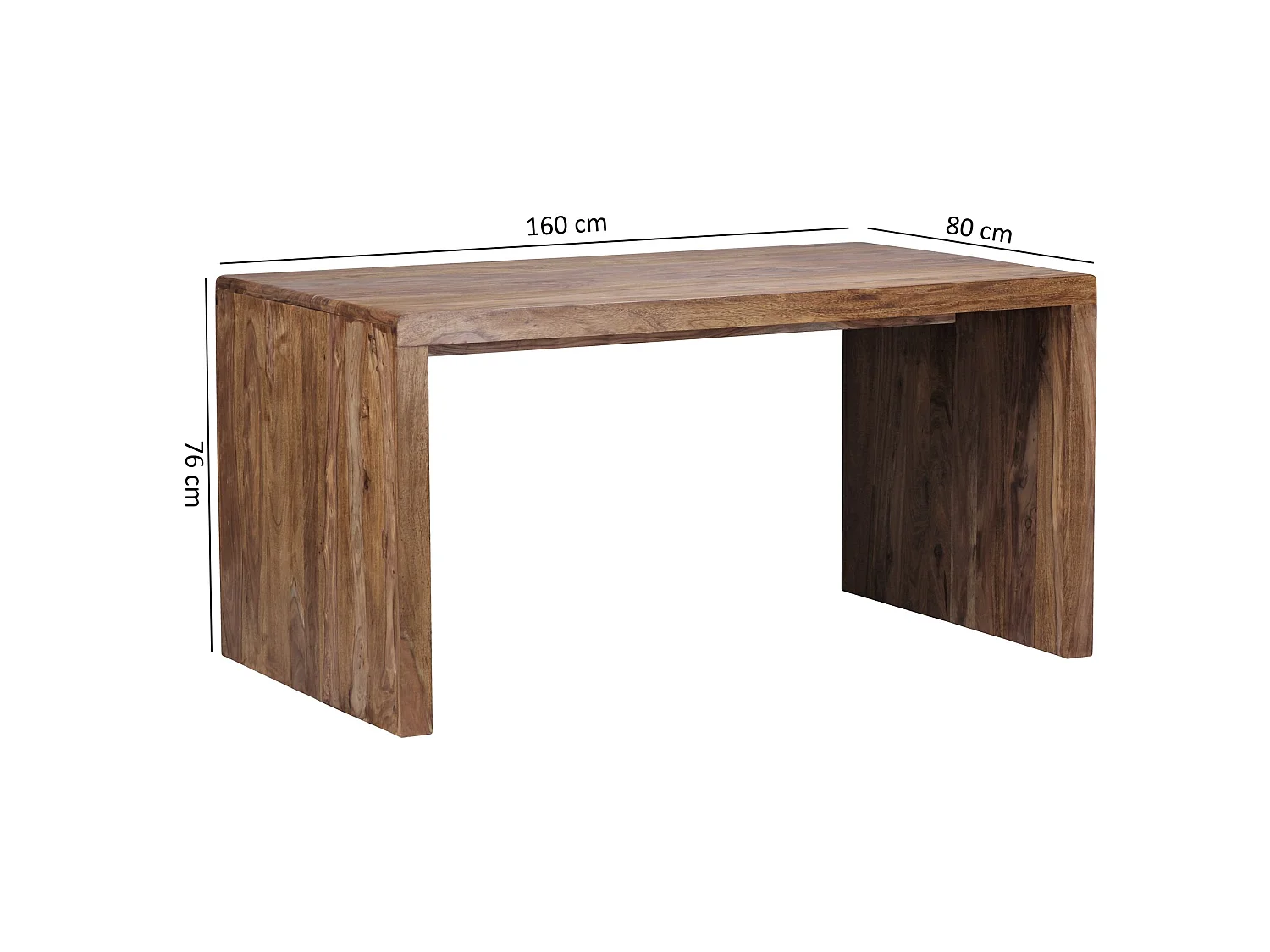 Bureau 160 cm Table d’Ordinateur Bois Massif Sheesham Table de Travail