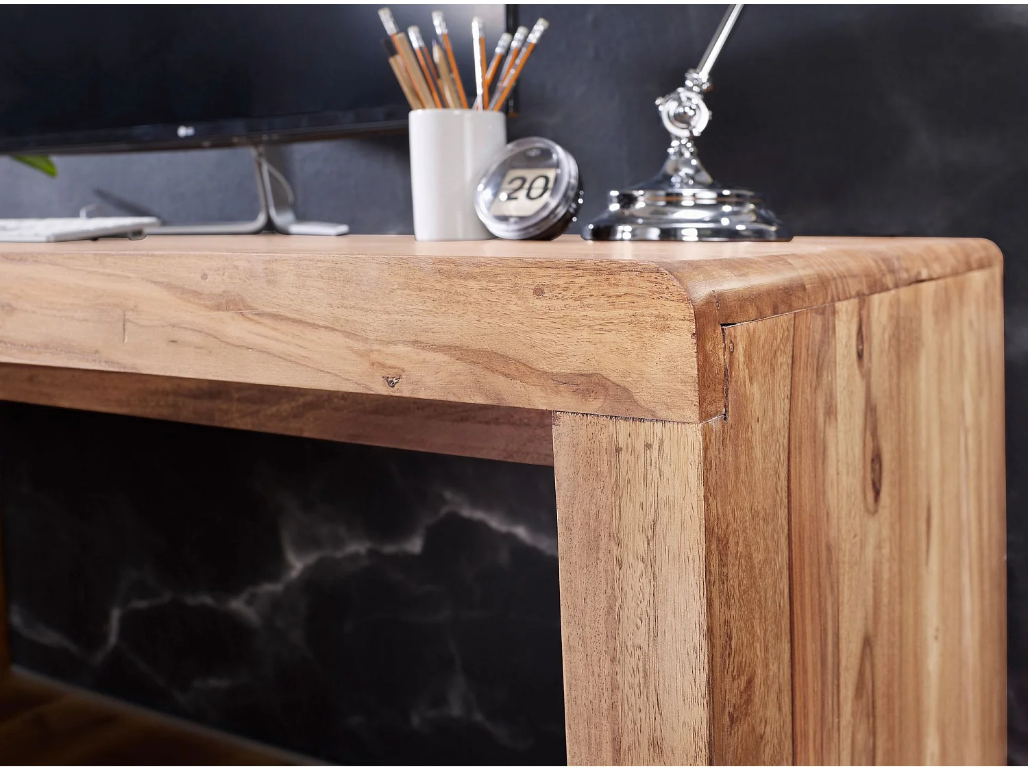 Schreibtisch 160 x 80 x 76 vm Akazie Massiv Bürotisch Büromöbel Neu