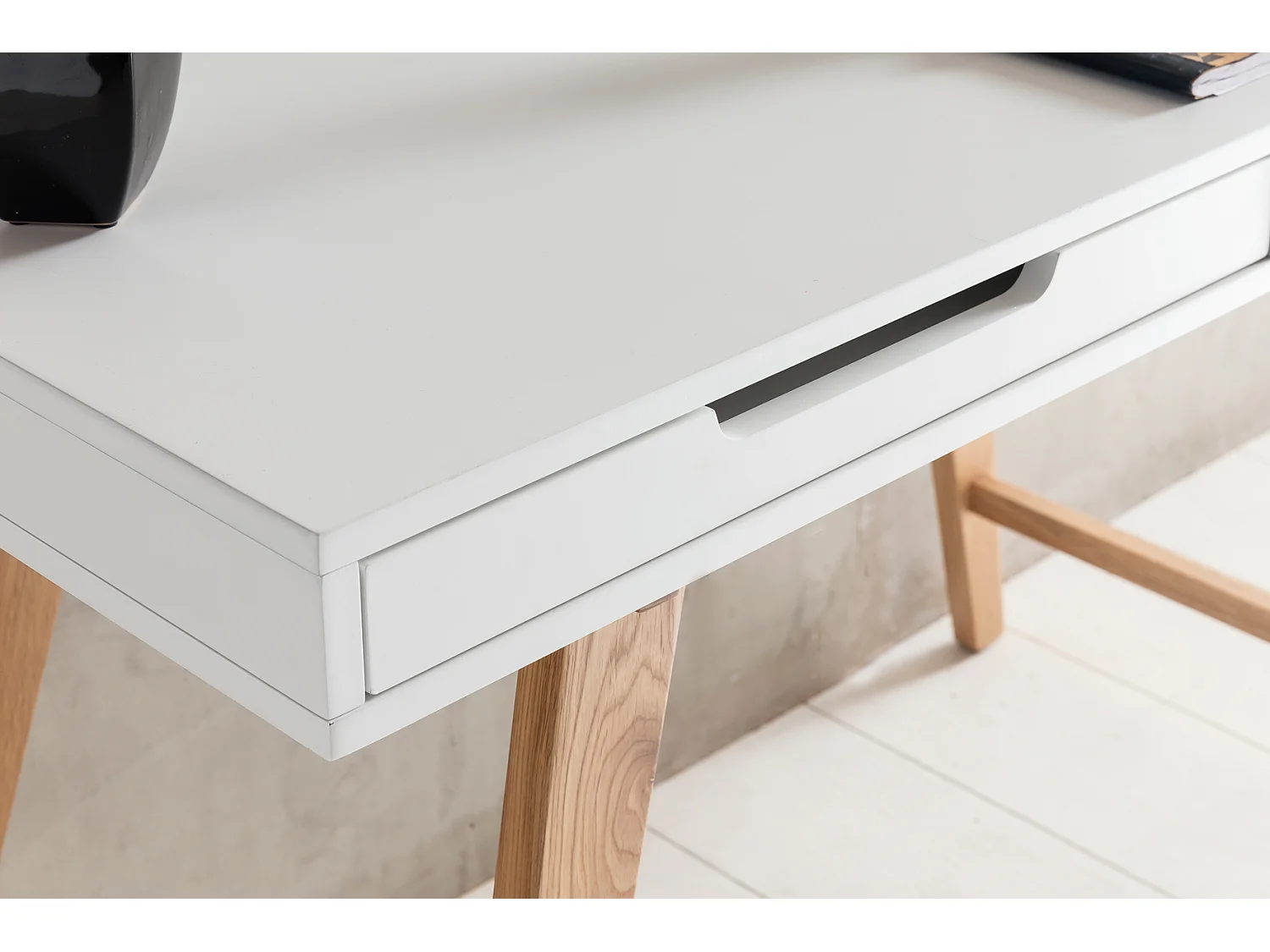 Schreibtisch 110x85x60 cm MDF weiß Arbeitstisch Laptoptisch Bürotisch & Ablage