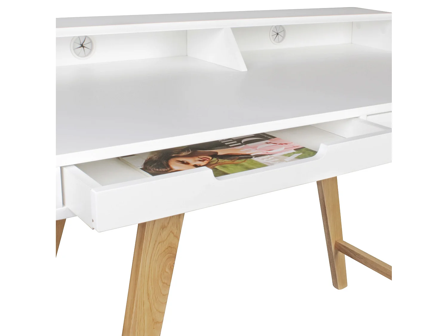 Schreibtisch 110x85x60 cm MDF weiß Arbeitstisch Laptoptisch Bürotisch & Ablage