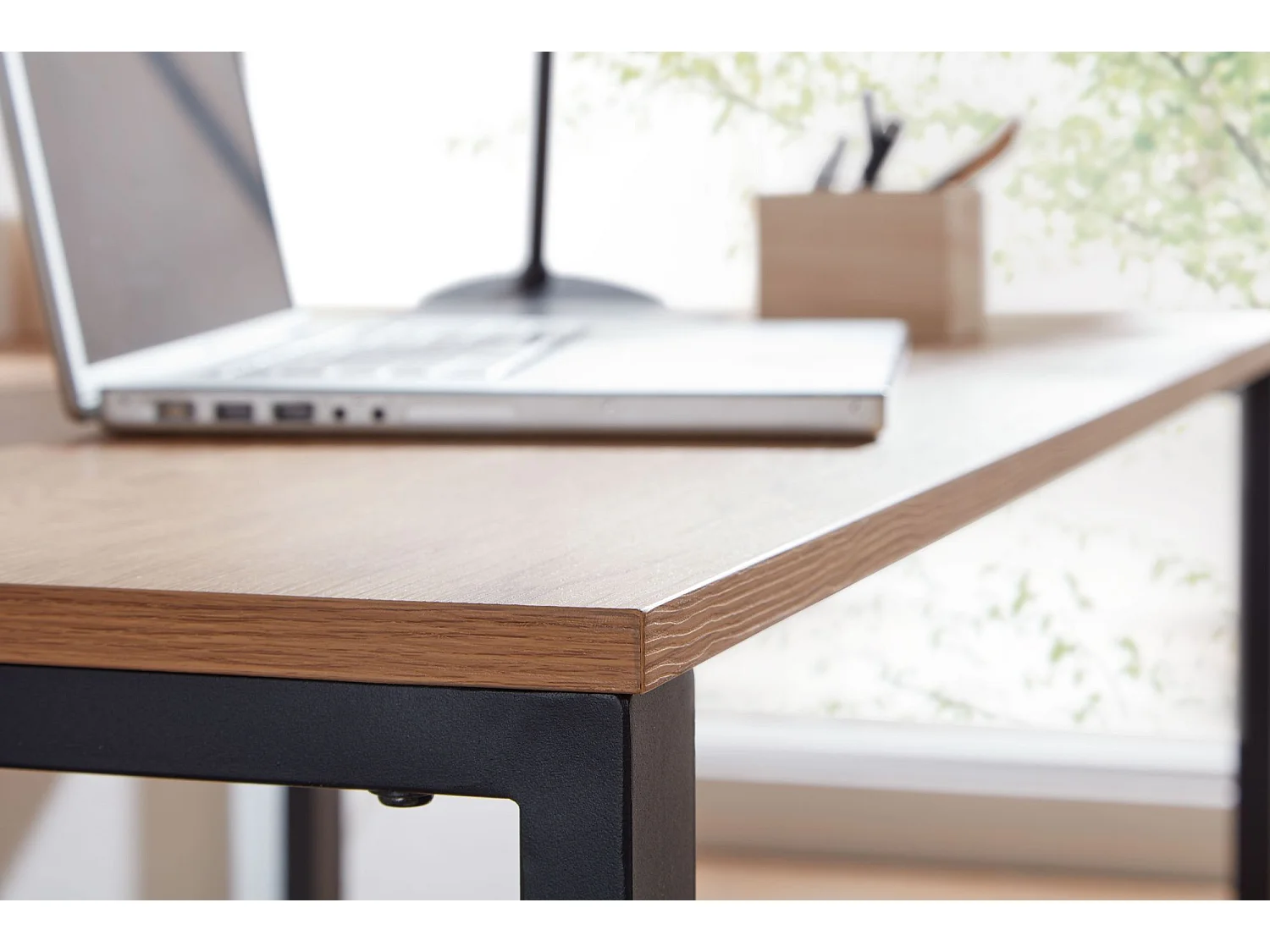 Schreibtisch  Bürotisch Eiche Schwarz 120x60x76 cm Computertisch Tisch