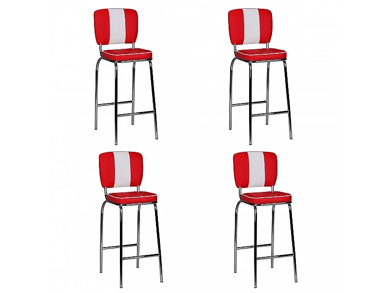 4er Set Barhocker American Diner Barstuhl 50er Jahre Retro Stuhl US 2 Stück USA