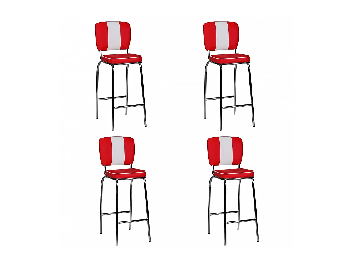 4er Set Barhocker American Diner Barstuhl 50er Jahre Retro Stuhl US 2 Stück USA