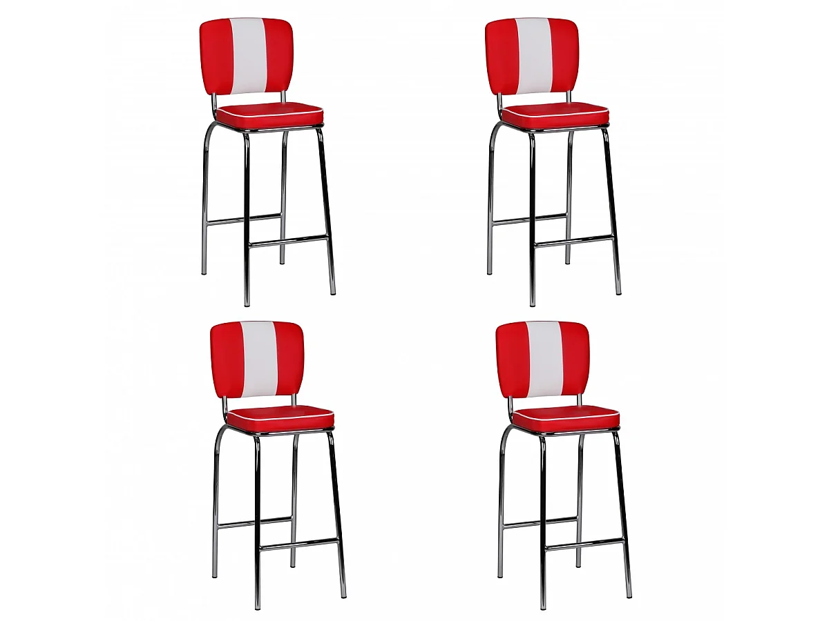 4er Set Barhocker American Diner Barstuhl 50er Jahre Retro Stuhl US 2 Stück USA