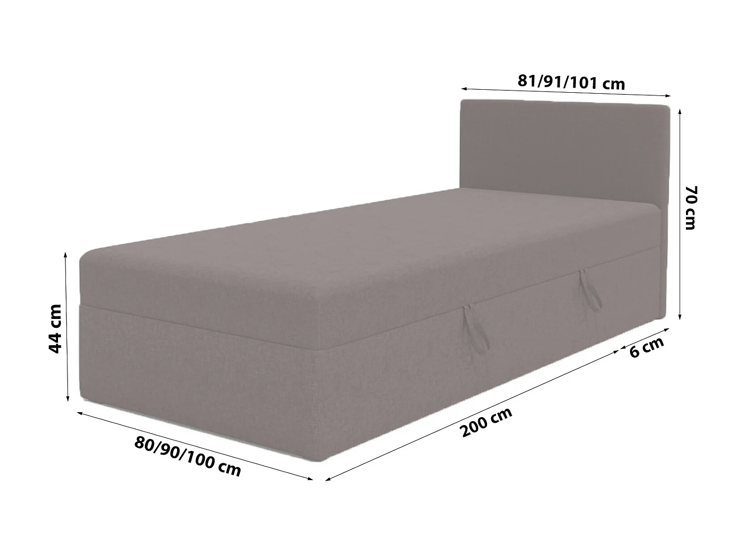 BOX BETT mit Bettkästen Menorca mini basic 100x200 cm, Braun