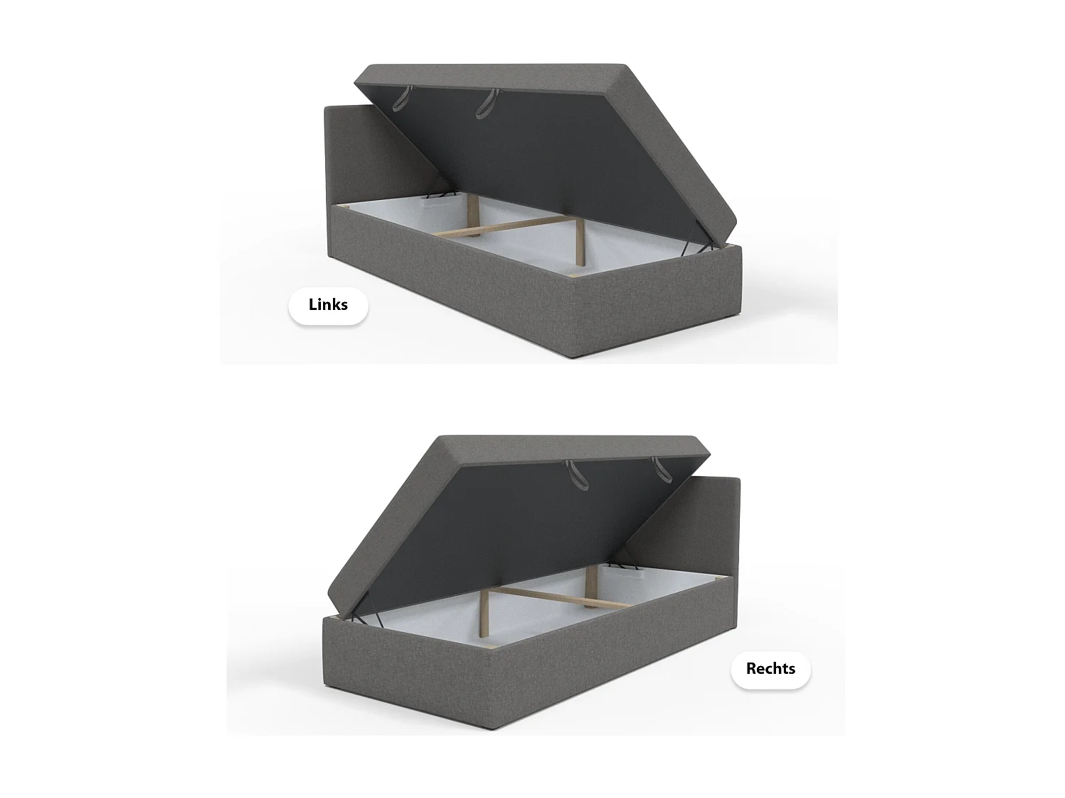 BOX BETT mit Bettkästen Menorca mini basic 80x200 cm, Grau