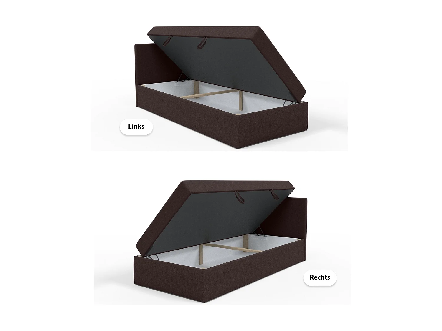 BOX BETT mit Bettkästen Menorca mini basic 90x200 cm, Braun