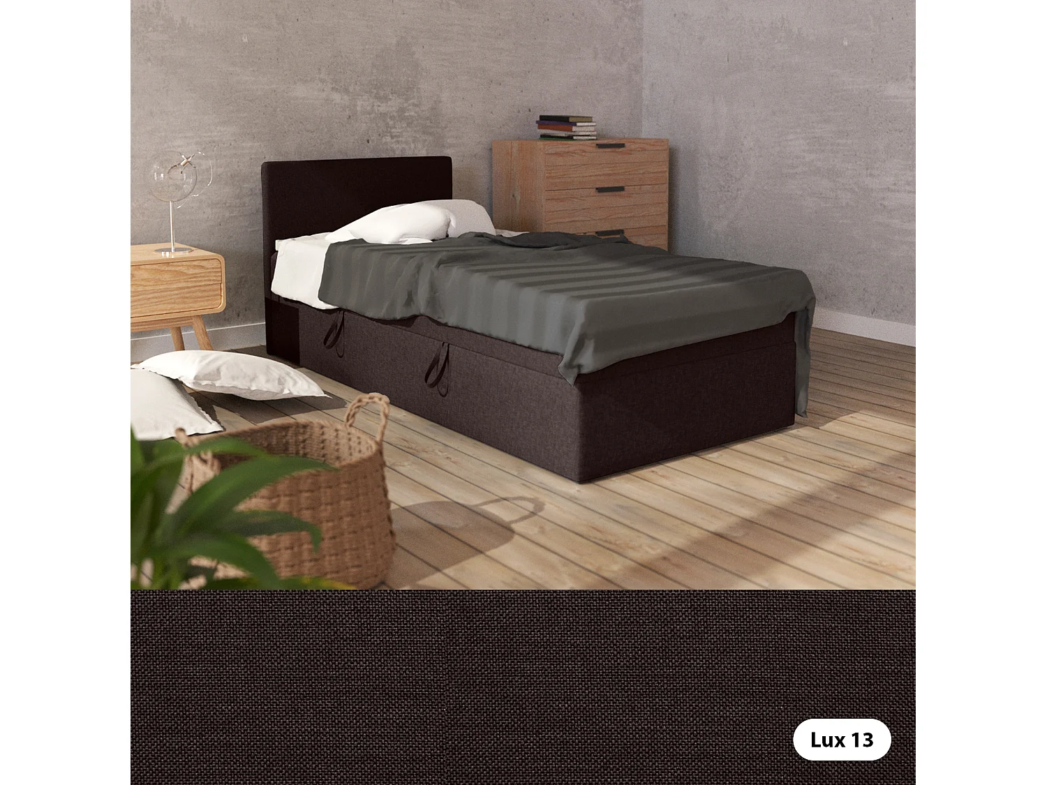 BOX BETT mit Bettkästen Menorca mini basic 100x200 cm, Braun