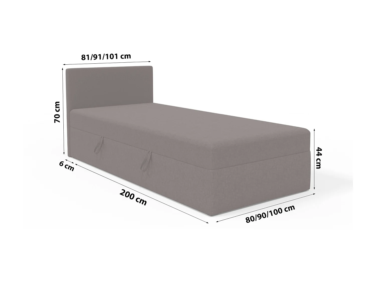 BOX BETT mit Bettkästen Menorca mini basic 100x200 cm, Braun