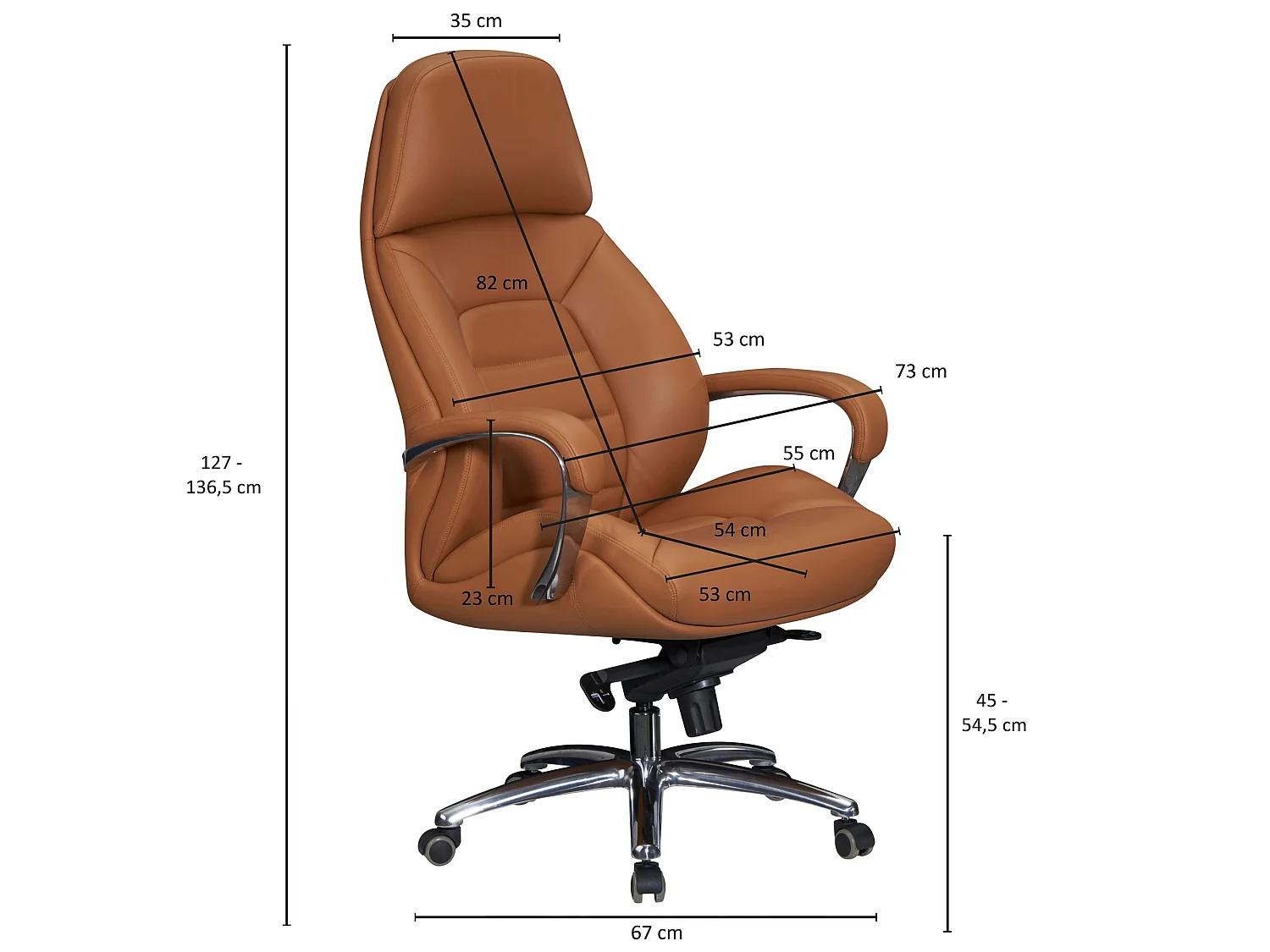 Bürostuhl Chefsessel Echtleder Ergonomisch XXL Drehstuhl 120 kg Stuhl