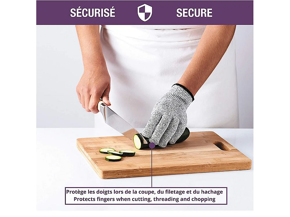 Gant anti-coupures ambidextre gris