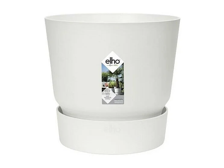 ELHO Pot de fleurs rond Greenville 25 - Exterieur - O 24,48 x H 23,31 cm - Blanc