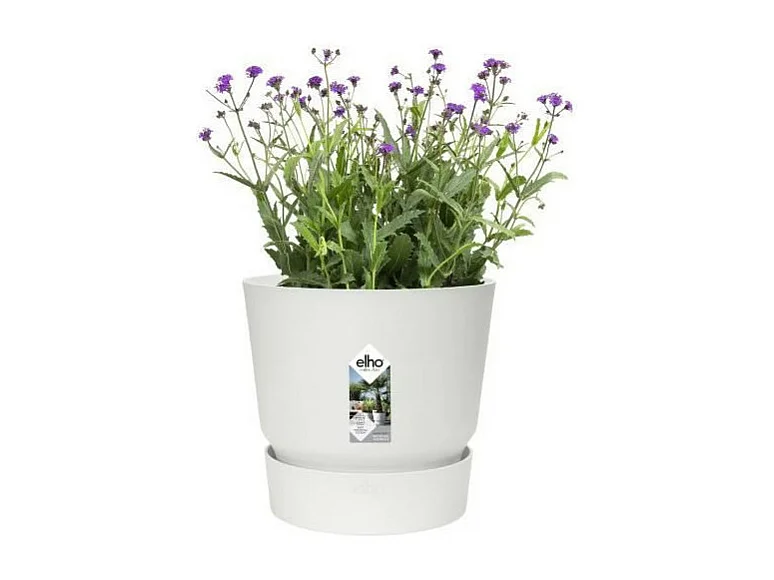 ELHO Pot de fleurs rond Greenville 25 - Exterieur - O 24,48 x H 23,31 cm - Blanc