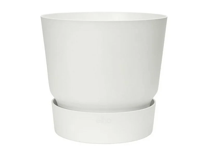 ELHO Pot de fleurs rond Greenville 25 - Exterieur - O 24,48 x H 23,31 cm - Blanc