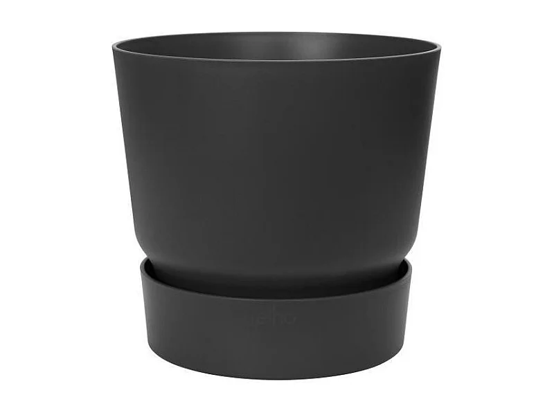 Vaso de flores redondo Greenville 25 - Exterior - Preto - Ø 24,48 x A 23,31 cm