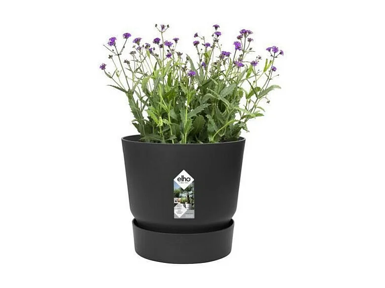 Runder Blumentopf Greenville 25 - Außenbereich - Schwarz - Ø 24,48 x H 23,31 cm
